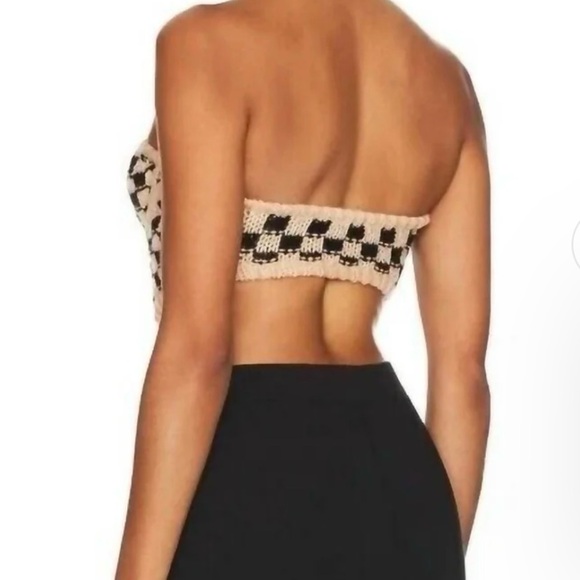 For Love & Lemons: Plaid Print strapless Crop Top - Picture 3 of 5